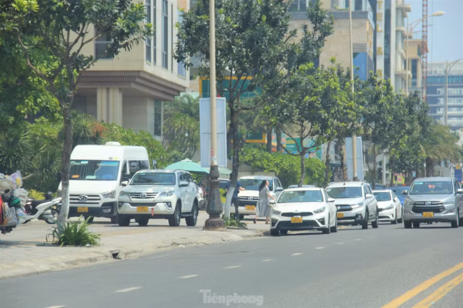 Xe khách liên tục tới các khách sạn đưa đón du khách. Các tuyến đường ven biển là nơi quy tụ nhiều khách sạn nhất Đà Nẵng, trong đó có nhiều khách sạn 4, 5 sao, thường xuyên đón các đoàn khách quốc tế.