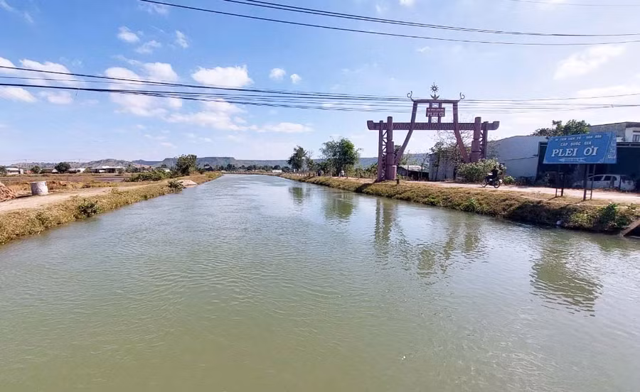 Hệ thống kênh chính thủy lợi Ayun Hạ. Ảnh: N.D