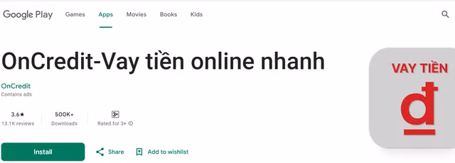 App Oncredit cho vay nặng lãi