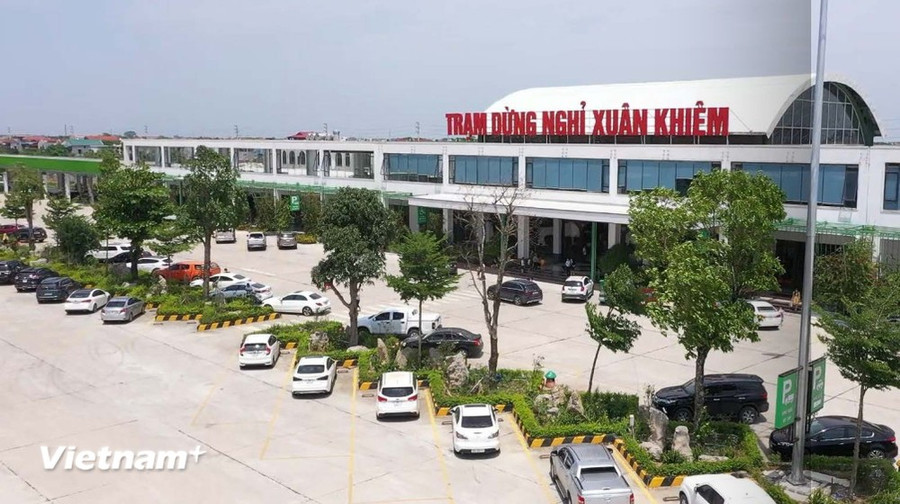 Trạm dừng nghỉ Xuân Khiêm trên tuyến cao tốc Cao Bồ-Mai Sơn được đưa vào vận hành, khai thác. (Ảnh: Việt Hùng/Vietnam+)