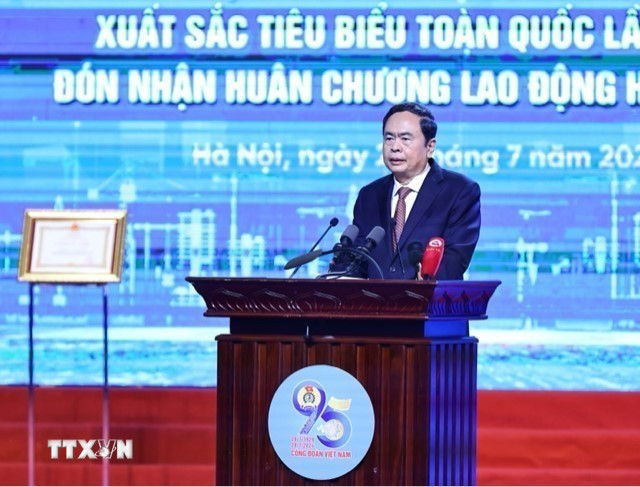 Chủ tịch Quốc hội Trần Thanh Mẫn phát biểu tại buổi lễ. (Ảnh: Minh Đức/TTXVN) Chủ tịch Quốc hội Trần Thanh Mẫn phát biểu tại buổi lễ. (Ảnh: Minh Đức/TTXVN)