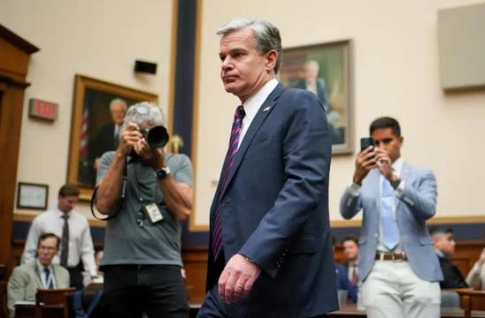 Giám đốc FBI Christopher Wray tại phiên điều trần của Ủy ban Tư pháp Hạ viện Mỹ. Ảnh: The Hill Giám đốc FBI Christopher Wray tại phiên điều trần của Ủy ban Tư pháp Hạ viện Mỹ. Ảnh: The Hill