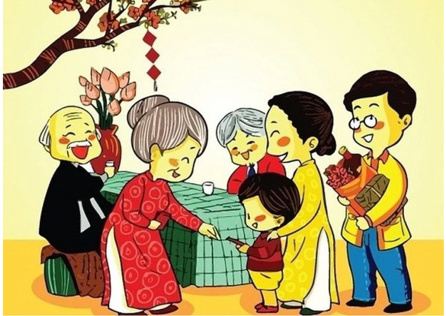 Tục lì xì-nét đẹp văn hóa độc đáo Á Đông trong dịp Tết Nguyên đán. Ảnh: Minh họa