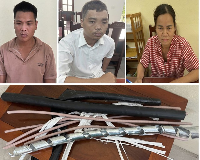 Ổ nhóm trong đường dây trộm cắp dây cáp điện. Ảnh: Công an Thanh Hóa Ổ nhóm trong đường dây trộm cắp dây cáp điện. Ảnh: Công an Thanh Hóa