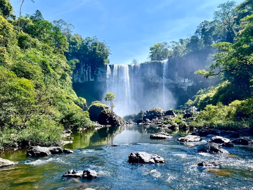 Thác 50 là một thắng cảnh thiên nhiên nổi tiếng nằm trong Khu bảo tồn thiên nhiên Kon Chư Răng. Ảnh: Phương Vi