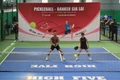 Giải thi đấu Pickleball dành cho cán bộ, công nhân viên ngành ngân hàng tỉnh Gia Lai tổ chức tại sân High Five, phường Pleiku ngày 18-1.