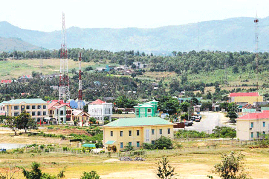Một góc trung tâm huyện Đak Pơ.