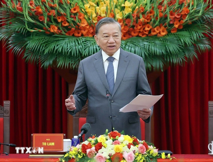 Tổng Bí thư Tô Lâm phát biểu. Ảnh: Thống Nhất/TTXVN tong-bi-thu.jpg
