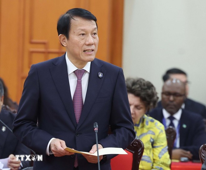 Đại tướng Lương Tam Quang, Ủy viên Bộ Chính trị, Bộ trưởng Bộ Công an phát biểu. Ảnh: Thống Nhất/TTXVN Đại tướng Lương Tam Quang, Ủy viên Bộ Chính trị, Bộ trưởng Bộ Công an phát biểu. Ảnh: Thống Nhất/TTXVN