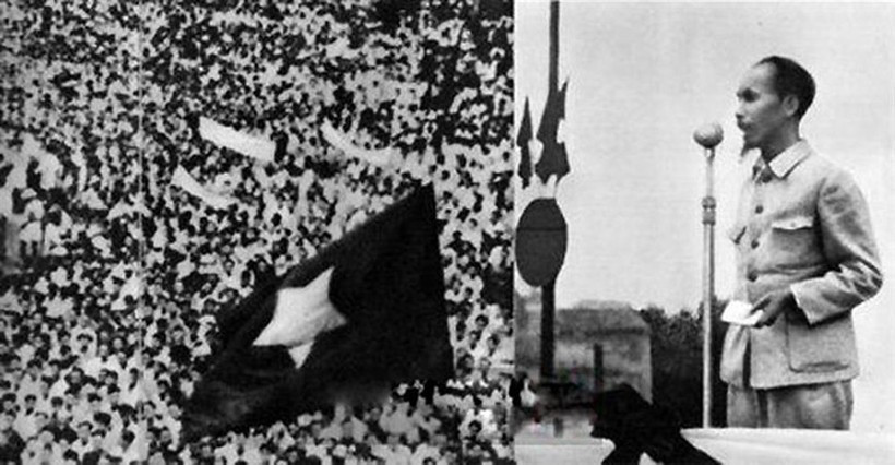 Ngày 2/9/1945, tại Quảng trường Ba Đình, Hà Nội, Chủ tịch Hồ Chí Minh đọc bản "Tuyên ngôn độc lập", khai sinh ra nước Việt Nam Dân chủ Cộng hòa. Ảnh tư liệu 10.jpg