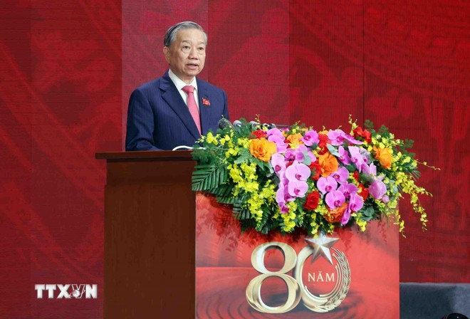 Tổng Bí thư Tô Lâm đọc diễn văn. (Ảnh: Phạm Kiên/TTXVN) Tổng Bí thư Tô Lâm đọc diễn văn. (Ảnh: Phạm Kiên/TTXVN)