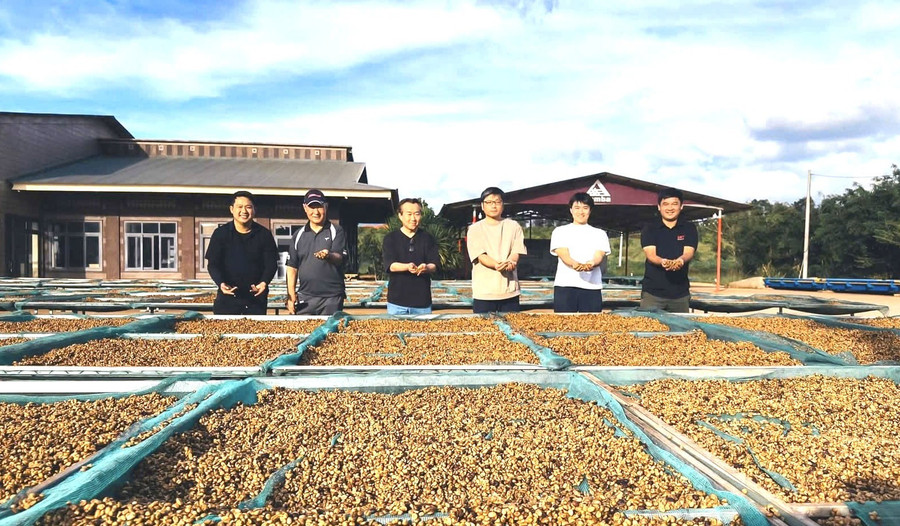 Doanh nghiệp Nhật Bản tham quan, tìm hiểu về quy trình chế biến Fine Robusta của Công ty TNHH Sản xuất và Dịch vụ Tam Ba. Ảnh: ĐVCC 16-2.jpg