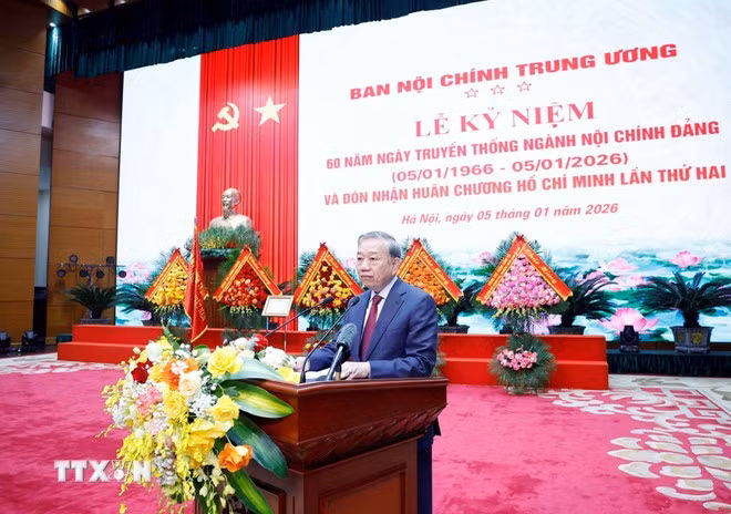 Tổng Bí thư Tô Lâm phát biểu chỉ đạo. (Ảnh: Thống Nhất/TTXVN)