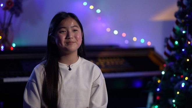 Cô bé Diana Ngọc Anh 10 tuổi. Ảnh: VTV