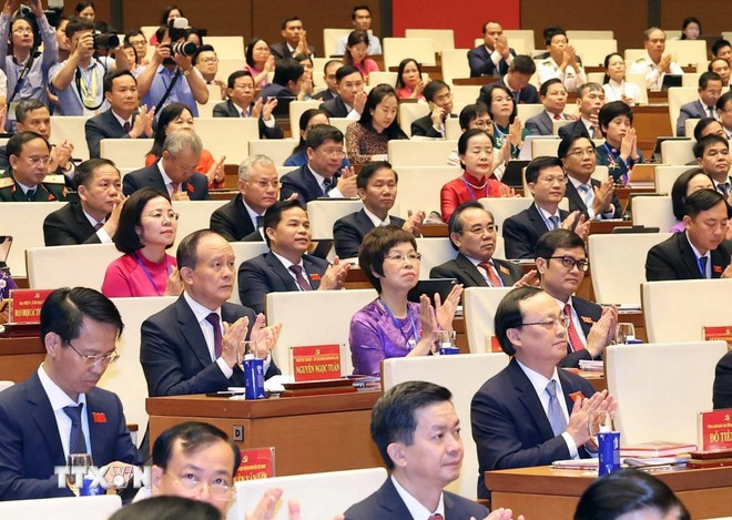 Các đại biểu tham dự Đại hội đại biểu Đảng bộ Quốc hội lần thứ nhất. (Ảnh: Thống Nhất/TTXVN) Các đại biểu tham dự Đại hội đại biểu Đảng bộ Quốc hội lần thứ nhất. (Ảnh: Thống Nhất/TTXVN)
