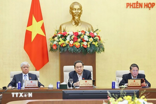 Chủ tịch Quốc hội Trần Thanh Mẫn phát biểu. Ảnh: Doãn Tấn/TTXVN