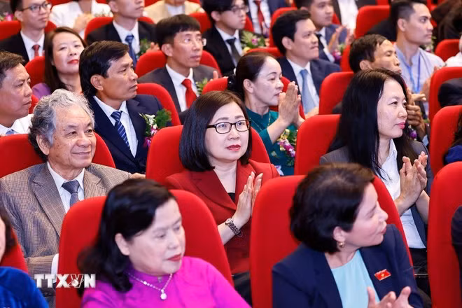 Đại biểu dự Lễ trao Giải Nhân tài Đất Việt năm 2025. (Ảnh: Doãn Tấn/TTXVN)