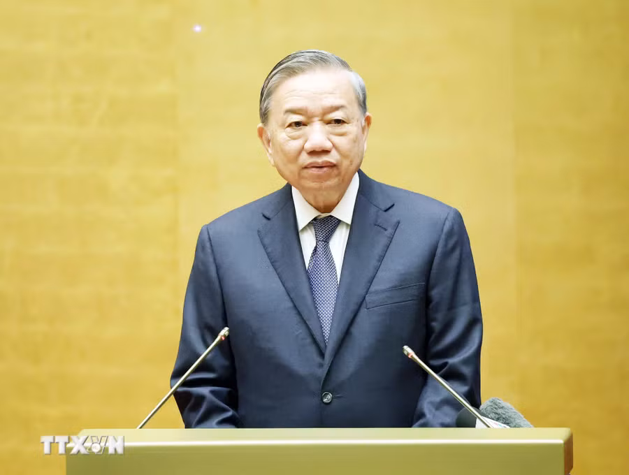 Tổng Bí thư Tô Lâm phát biểu chỉ đạo Hội nghị. (Ảnh: Thống Nhất/TTXVN)