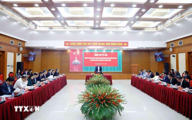 Tổng Bí thư Tô Lâm làm việc với Ủy ban kiểm tra Trung ương. Ảnh: Thống Nhất/TTXVN