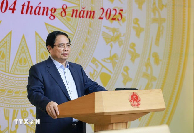 Thủ tướng Phạm Minh Chính chủ trì phiên họp lần thứ hai của Ban Chỉ đạo Quốc gia về phát triển ngành công nghiệp bán dẫn. (Ảnh: Dương Giang/TTXVN) Thủ tướng Phạm Minh Chính chủ trì phiên họp lần thứ hai của Ban Chỉ đạo Quốc gia về phát triển ngành công nghiệp bán dẫn. (Ảnh: Dương Giang/TTXVN)