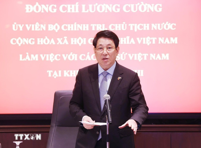 Chủ tịch nước Lương Cường phát biểu chỉ đạo. (Ảnh: Lâm Khánh/TTXVN) chu-tich-nuoc.jpg