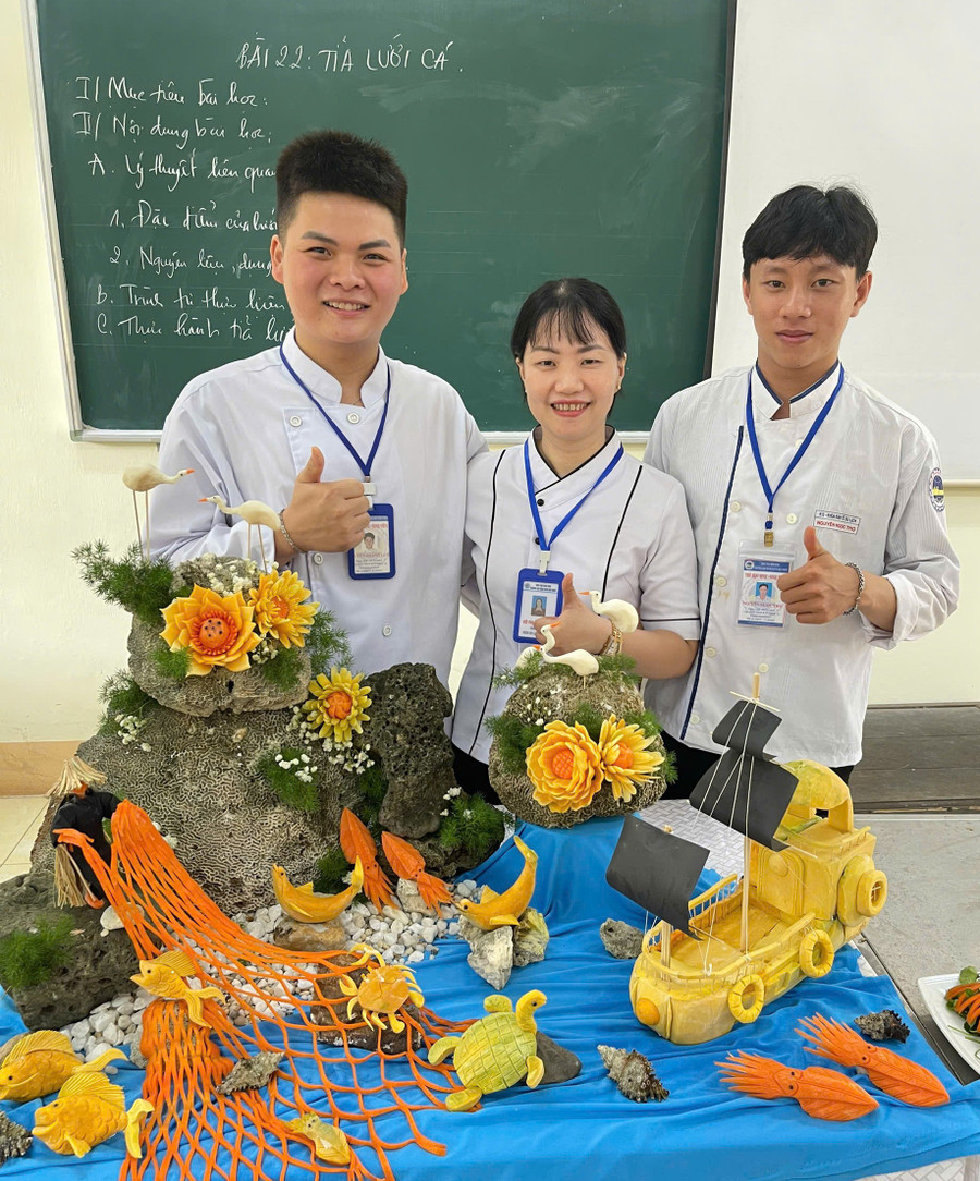 Đội thi của Lưu, Thọ, Tuấn tại Hội thi Vietnam Talented Chef năm 2025. Ảnh: NVCC 4.jpg