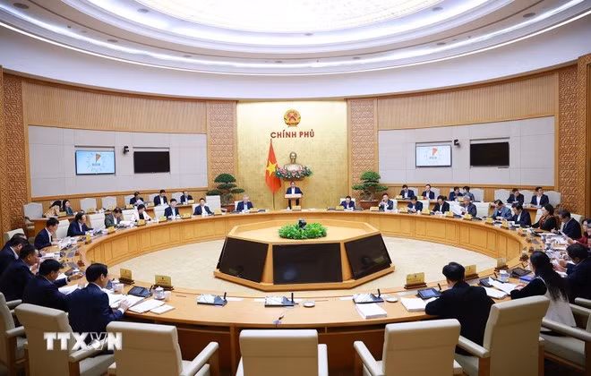 Phiên họp Chính phủ thường kỳ tháng 11/2025. Ảnh: Dương Giang/TTXVN