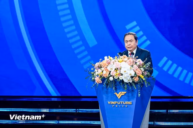 Chủ tịch Quốc hội Trần Thanh Mẫn phát biểu tại sự kiện. (Ảnh: Minh Sơn/Vietnam+)