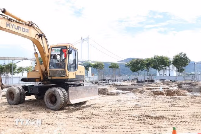 Khu vực Dự án Phòng thí nghiệm phục vụ sản xuất công nghệ đóng gói tiên tiến (Fab-Lab) do Công ty Cổ phần VSAP LAB đầu tư tại Đà Nẵng. (Ảnh: Khoa Chương/TTXVN)