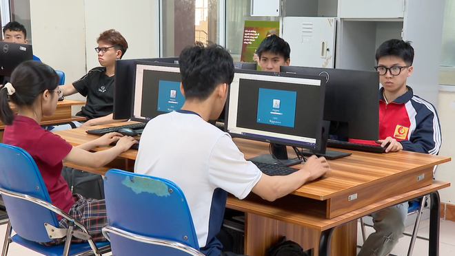 Giờ học của sinh viên khối ngành STEM. (Ảnh: PV/Vietnam+)