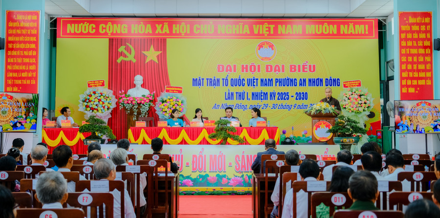 Đại hội đại biểu MTTQ Việt Nam phường An Nhơn Đông lần thứ I, nhiệm kỳ 2025-2030. Ảnh: N.H an-nhon-dong.jpg