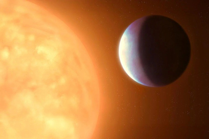 Một hành tinh có hai mặt ngày - đêm khác biệt do bị khóa thủy triều với sao mẹ. Ảnh minh họa: SCITECH DAILY