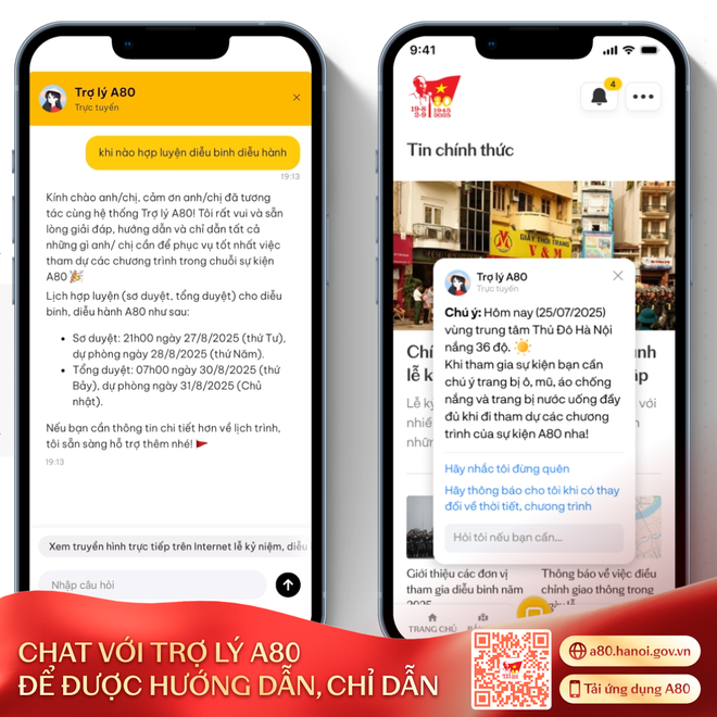 Nền tảng A80 tích hợp nhiều tiện ích vượt trội: Chatbot AI đóng vai trò “trợ lý ảo,” sẵn sàng tư vấn các sự kiện, chỉ dẫn đường đi... (Ảnh: PV/Vietnam+) Nền tảng A80 tích hợp nhiều tiện ích vượt trội: Chatbot AI đóng vai trò “trợ lý ảo,” sẵn sàng tư vấn các sự kiện, chỉ dẫn đường đi... (Ảnh: PV/Vietnam+)
