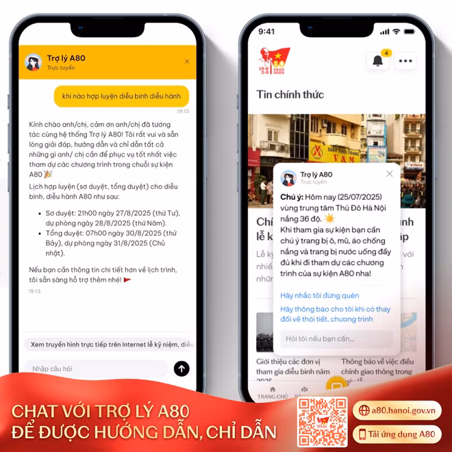 Nền tảng A80 tích hợp nhiều tiện ích vượt trội: Chatbot AI đóng vai trò “trợ lý ảo,” sẵn sàng tư vấn các sự kiện, chỉ dẫn đường đi... (Ảnh: PV/Vietnam+)