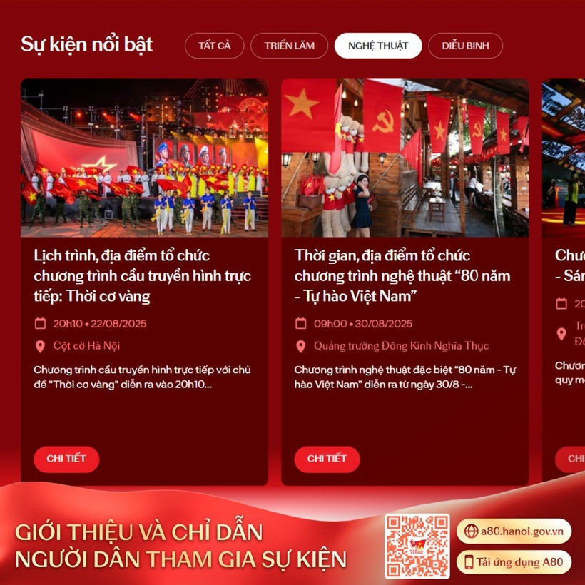 Nền tảng số “A80-Tự hào Việt Nam” hỗ trợ tra cứu chuỗi hoạt động kỷ niệm dịp Quốc khánh 2/9. (Ảnh: PV/Vietnam+) anh1.jpg