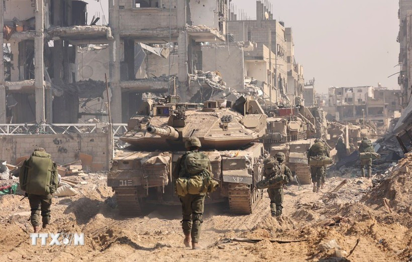 Binh sỹ Israel tham gia chiến dịch quân sự tại Dải Gaza. (Ảnh: THX/TTXVN) quoc-phong-israel.jpg