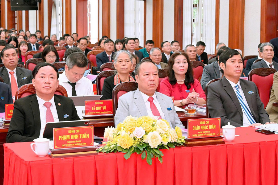 Các đồng chí lãnh đạo tỉnh dự Đại hội. Ảnh: Đức Thụy cac-dong-chi-lanh-dao-tinh-ve-du-dai-hoi-anh-duc-thuy.jpg