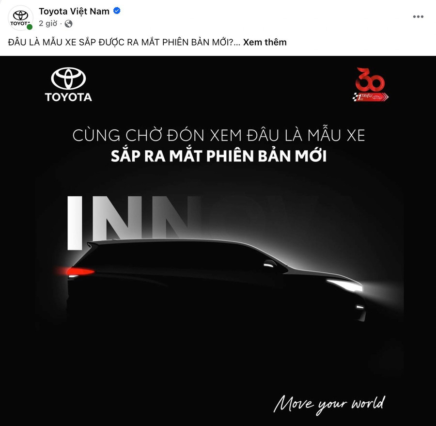 Thông điệp hé lộ của Toyota Việt Nam về mẫu xe Innova mới.