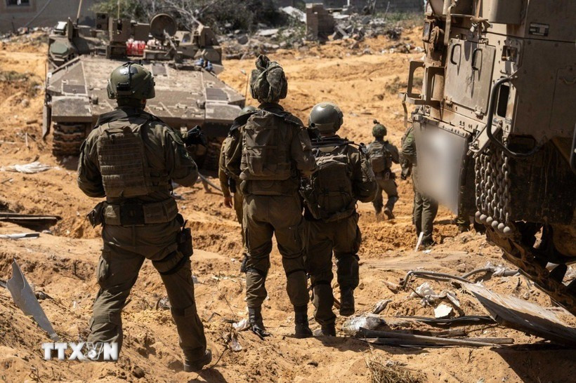 Binh sỹ Israel được triển khai tại Dải Gaza. (Ảnh: THX/TTXVN) binh-sy-israel-tai-dai-gaz.jpg