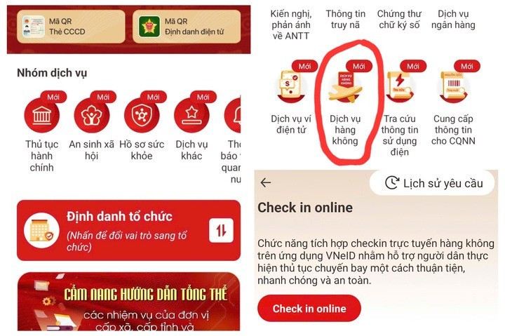 Tính năng "Dịch vụ hàng không" cho phép hành khách thực hiện thủ tục trực tuyến trước chuyến bay. (Ảnh: Minh Hoàn) 2-7786.jpg