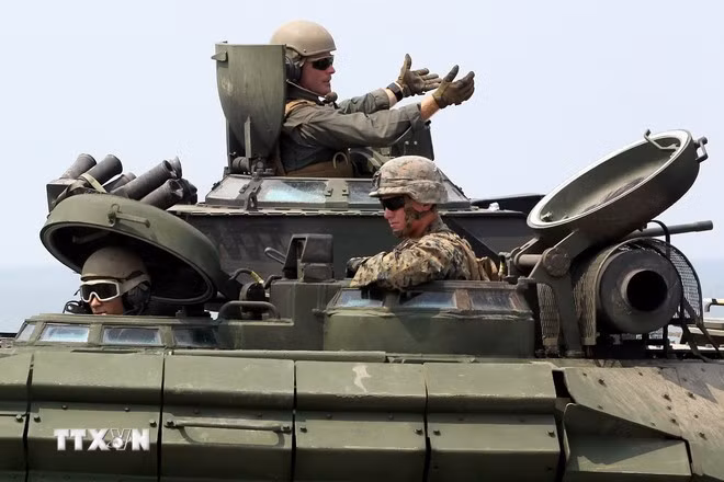 Binh sỹ Mỹ tham gia một cuộc tập trận tại Zambales, Philippines. (Ảnh: THX/TTXVN)