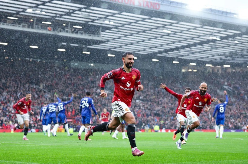 Bruno ghi bàn giúp Manchester United chiến thắng. (Nguồn: Getty Images) bruno-manchester-united.jpg
