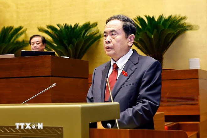 Chủ tịch Quốc hội Trần Thanh Mẫn phát biểu khai mạc. (Ảnh: Doãn Tấn/TTXVN) Chủ tịch Quốc hội Trần Thanh Mẫn phát biểu khai mạc. (Ảnh: Doãn Tấn/TTXVN)