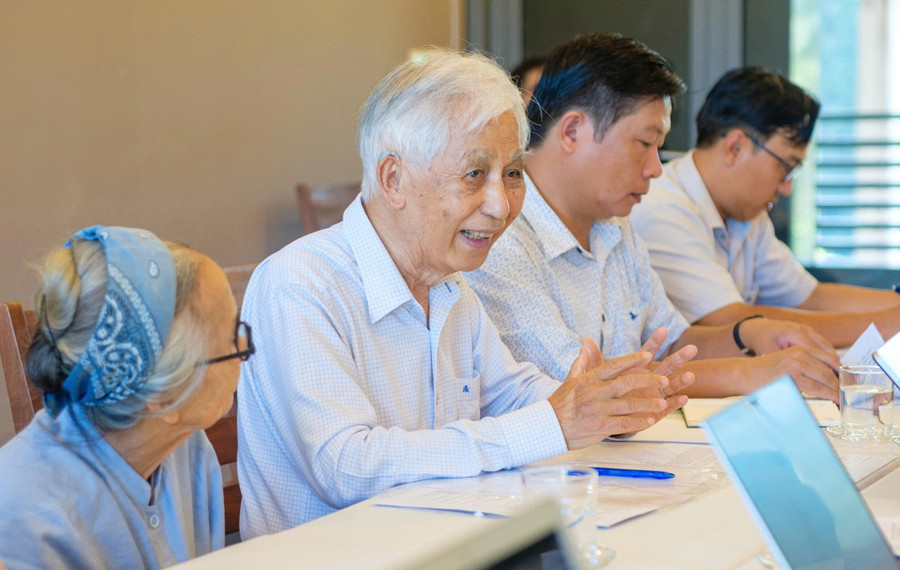 GS. Trần Thanh Vân tại sự kiện gặp gỡ, kết nối các nhà khoa học trong và ngoài nước. Ảnh: An Nhiên giao-su-gap-go.jpg
