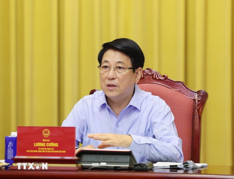 Chủ tịch nước Lương Cường phát biểu. Ảnh: Lâm Khánh/TTXVN chu-tich-nuoc-luong-cuong.jpg