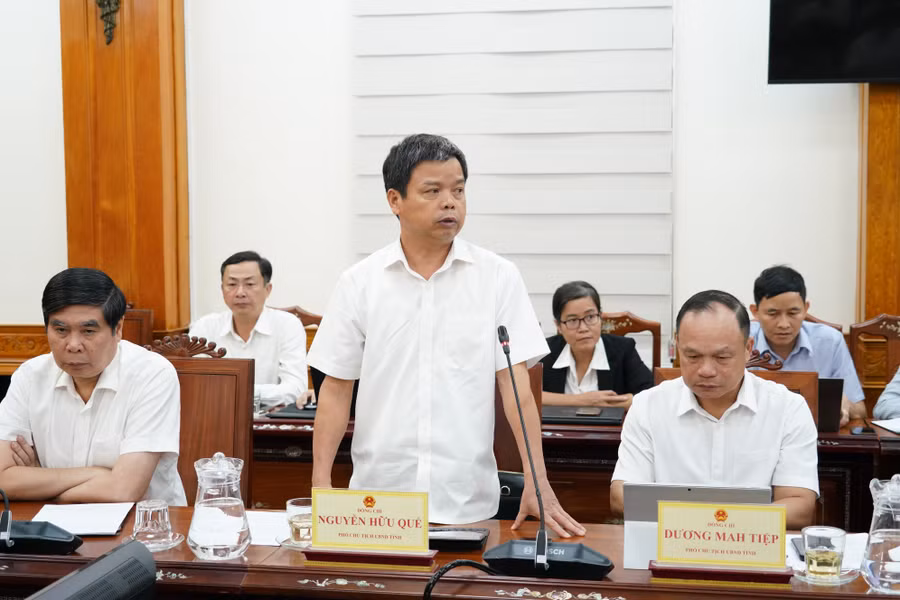 Phó Chủ tịch UBND tỉnh Nguyễn Hữu Quế yêu cầu ngành chức năng, chính quyền địa phương đẩy nhanh tiến độ triển khai các dự án đầu tư. Ảnh: N.H
