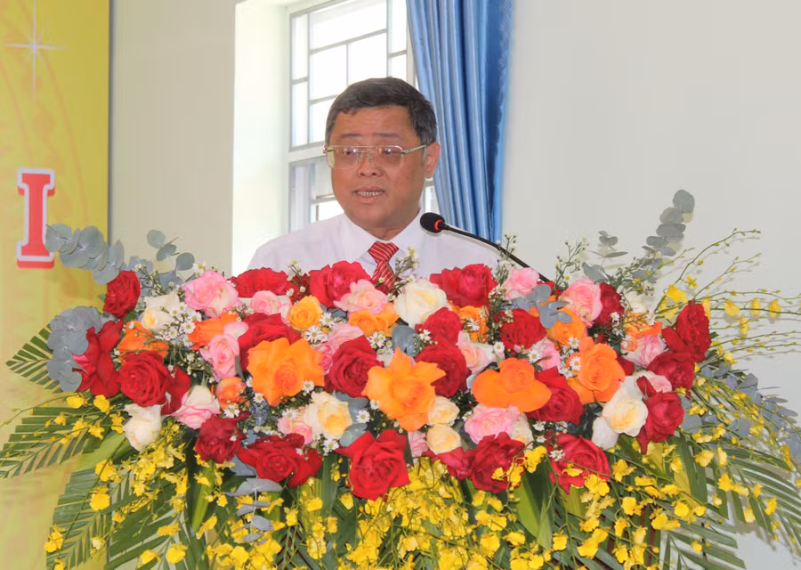 Phó Trưởng ban Thường trực ban Nội chính Tỉnh ủy Phan Quang Thái phát biểu chỉ đạo tại Đại hội. Ảnh: N.H