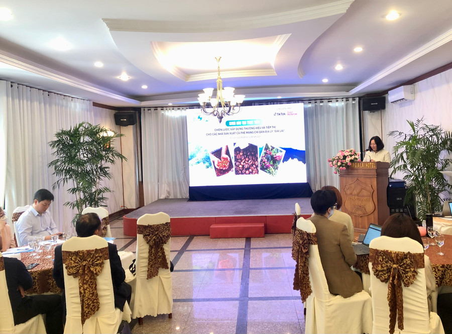 Quang cảnh lớp đào tạo thực tiễn chiến lược xây dựng thương hiệu và tiếp thị cho các nhà sản xuất cà phê mang chỉ dẫn địa lý “Gia Lai”. Ảnh: Lê Nam Quang cảnh lớp đào tạo thực tiễn chiến lược xây dựng thương hiệu và tiếp thị cho các nhà sản xuất cà phê mang chỉ dẫn địa lý “Gia Lai”. Ảnh: Lê Nam