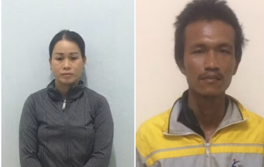 Đối tượng Nguyễn Thị Hằng (bìa trái) và Trần Minh Trọng bị bắt giữ vì trốn thi hành án. Ảnh: Lê Anh