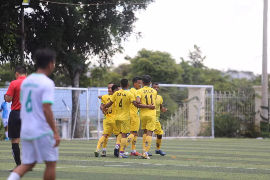 Đội bóng Gia Lai đã vượt qua đối thủ Quảng Ngãi ở trận đấu đầu tiên. Ảnh: Văn Ngọc